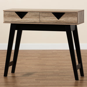 Baxton Studio Wales Modern And Contemporary Light Brown Finished Wood 2-Drawer Console Table