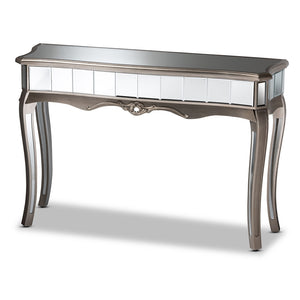 Baxton Studio Elgin Contemporary Glam and Luxe Brushed Finished Wood and Glass Console Table