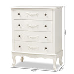 Load image into Gallery viewer, Baxton Studio Callen Classic And Traditional White Finished Wood 4-Drawer Storage Cabinet
