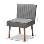 Load image into Gallery viewer, Baxton Studio Alvis Mid-Century Modern Grey Velvet Upholstered And Walnut Brown Finished Wood Dining Chair
