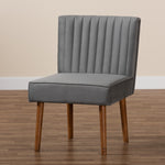 Load image into Gallery viewer, Baxton Studio Alvis Mid-Century Modern Grey Velvet Upholstered And Walnut Brown Finished Wood Dining Chair
