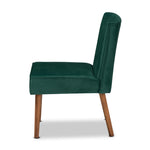 Load image into Gallery viewer, Baxton Studio Alvis Mid-Century Modern Emerald Green Velvet Upholstered And Walnut Brown Finished Wood Dining Chair
