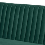 Load image into Gallery viewer, Baxton Studio Alvis Mid-Century Modern Emerald Green Velvet Upholstered And Walnut Brown Finished Wood 4-Piece Dining Nook Set
