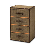 Load image into Gallery viewer, Baxton Studio Owen Mid-Century Modern Brown Fabric Upholstered 4-Drawer Accent Storage Cabinet
