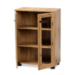 Load image into Gallery viewer, Baxton Studio Mason Modern And Contemporary Oak Brown Finished Wood 2-Door Storage Cabinet With Glass Doors
