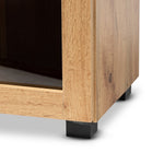 Load image into Gallery viewer, BAXTON STUDIO MASON MODERN AND CONTEMPORARY OAK BROWN FINISHED WOOD 2-DOOR STORAGE CABINET WITH GLASS DOORS
