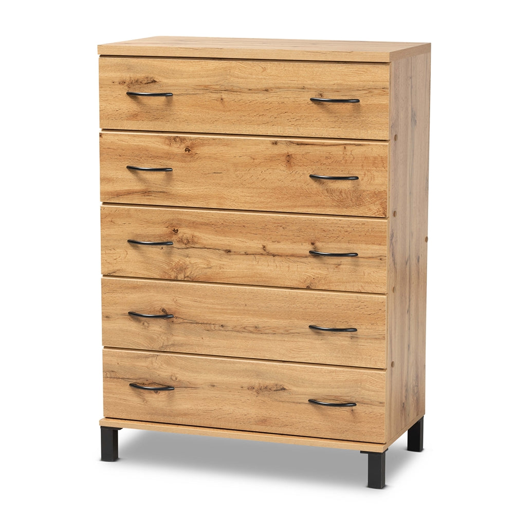 Baxton Studio Maison Modern and Contemporary Finished Wood 5-Drawer Storage Chest