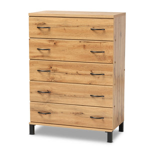 Baxton Studio Maison Modern and Contemporary Finished Wood 5-Drawer Storage Chest