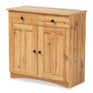 Baxton Studio Lauren Modern and Contemporary Finished Wood 2-Door Buffet Kitchen Cabinet