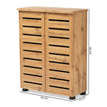 Load image into Gallery viewer, Baxton Studio Adalwin Modern And Contemporary Oak Brown Finished Wood 2-Door Shoe Storage Cabinet
