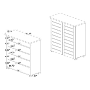 Baxton Studio Adalwin Modern And Contemporary Oak Brown Finished Wood 2-Door Shoe Storage Cabinet