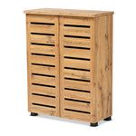 Load image into Gallery viewer, Baxton Studio Adalwin Modern And Contemporary Oak Brown Finished Wood 2-Door Shoe Storage Cabinet
