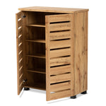 Load image into Gallery viewer, Baxton Studio Adalwin Modern And Contemporary Oak Brown Finished Wood 2-Door Shoe Storage Cabinet
