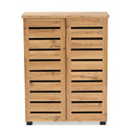 Load image into Gallery viewer, Baxton Studio Adalwin Modern And Contemporary Oak Brown Finished Wood 2-Door Shoe Storage Cabinet
