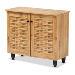 Load image into Gallery viewer, Baxton Studio Winda Modern And Contemporary Oak Brown Finished Wood 2-Door Shoe Cabinet
