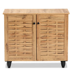 Load image into Gallery viewer, Baxton Studio Winda Modern And Contemporary Oak Brown Finished Wood 2-Door Shoe Cabinet
