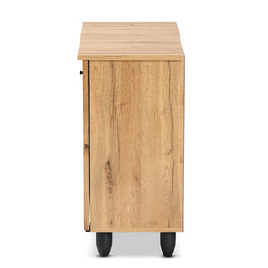 Baxton Studio Winda Modern And Contemporary Oak Brown Finished Wood 2-Door Shoe Cabinet