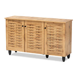 Load image into Gallery viewer, Baxton Studio Winda Modern And Contemporary Oak Brown Finished Wood 3-Door Shoe Cabinet
