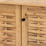 Load image into Gallery viewer, Baxton Studio Winda Modern And Contemporary Oak Brown Finished Wood 3-Door Shoe Cabinet
