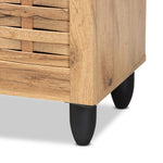 Load image into Gallery viewer, Baxton Studio Winda Modern And Contemporary Oak Brown Finished Wood 3-Door Shoe Cabinet
