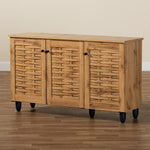 Load image into Gallery viewer, Baxton Studio Winda Modern And Contemporary Oak Brown Finished Wood 3-Door Shoe Cabinet
