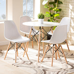 Load image into Gallery viewer, Baxton Studio Jaspen Modern And Contemporary White Finished Polypropylene Plastic And Oak Brown Finished Wood 5-Piece Dining Set
