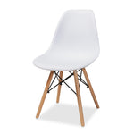 Load image into Gallery viewer, Baxton Studio Jaspen Modern And Contemporary White Finished Polypropylene Plastic And Oak Brown Finished Wood 4-Piece Dining Chair Set
