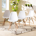 Load image into Gallery viewer, Baxton Studio Jaspen Modern And Contemporary White Finished Polypropylene Plastic And Oak Brown Finished Wood 4-Piece Dining Chair Set
