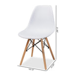 Load image into Gallery viewer, Baxton Studio Jaspen Modern And Contemporary White Finished Polypropylene Plastic And Oak Brown Finished Wood 4-Piece Dining Chair Set
