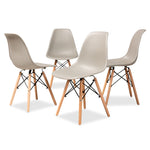 Load image into Gallery viewer, Baxton Studio Jaspen Modern and Contemporary Finished Polypropylene Plastic and Finished Wood 4-Piece Dining Chair Set
