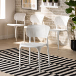 Load image into Gallery viewer, Baxton Studio Rae Modern And Contemporary White Finished Polypropylene Plastic 4-Piece Stackable Dining Chair Set
