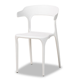 Baxton Studio Gould Modern Transtional White Plastic 4-Piece Dining Chair Set