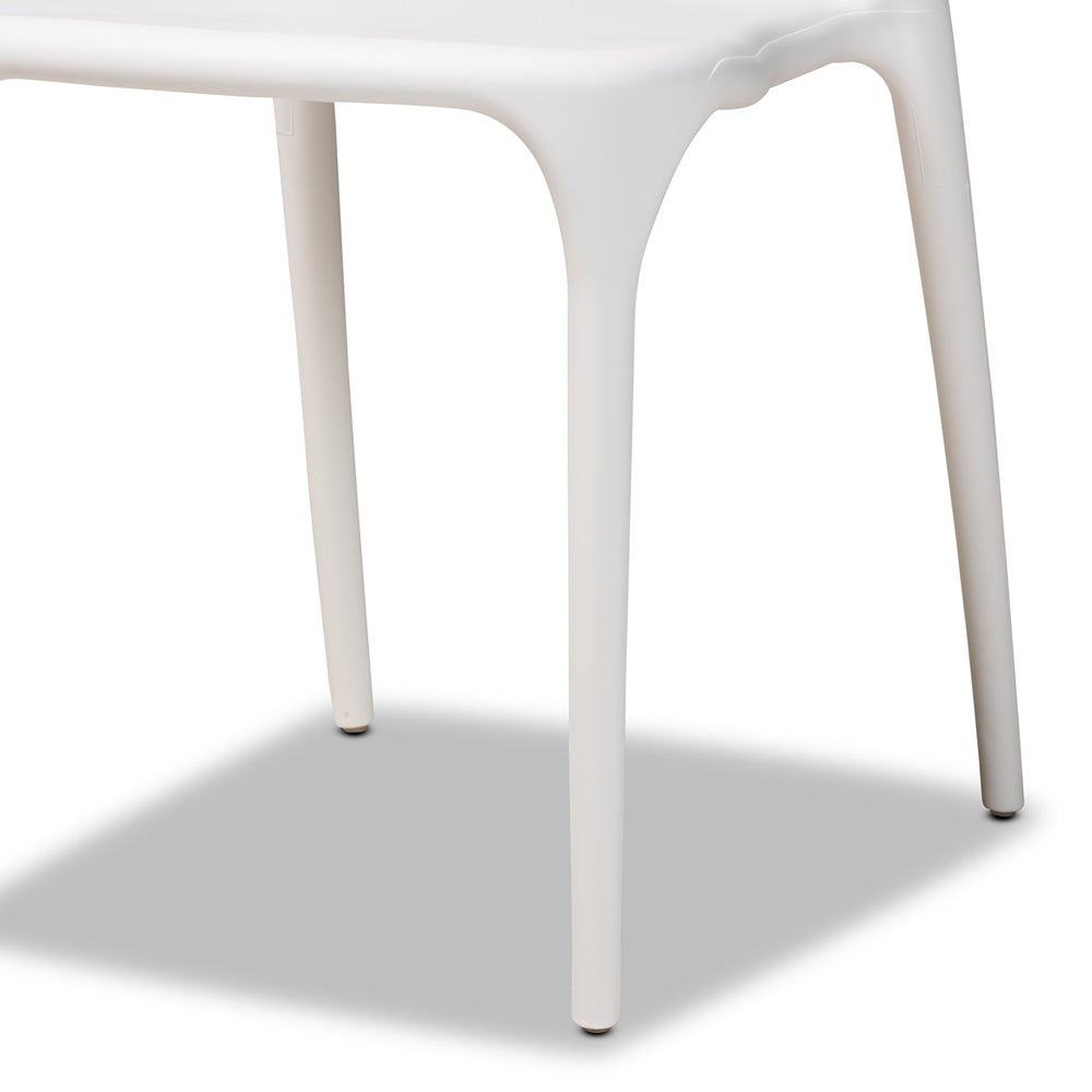 Baxton Studio Gould Modern Transtional White Plastic 4-Piece Dining Chair Set