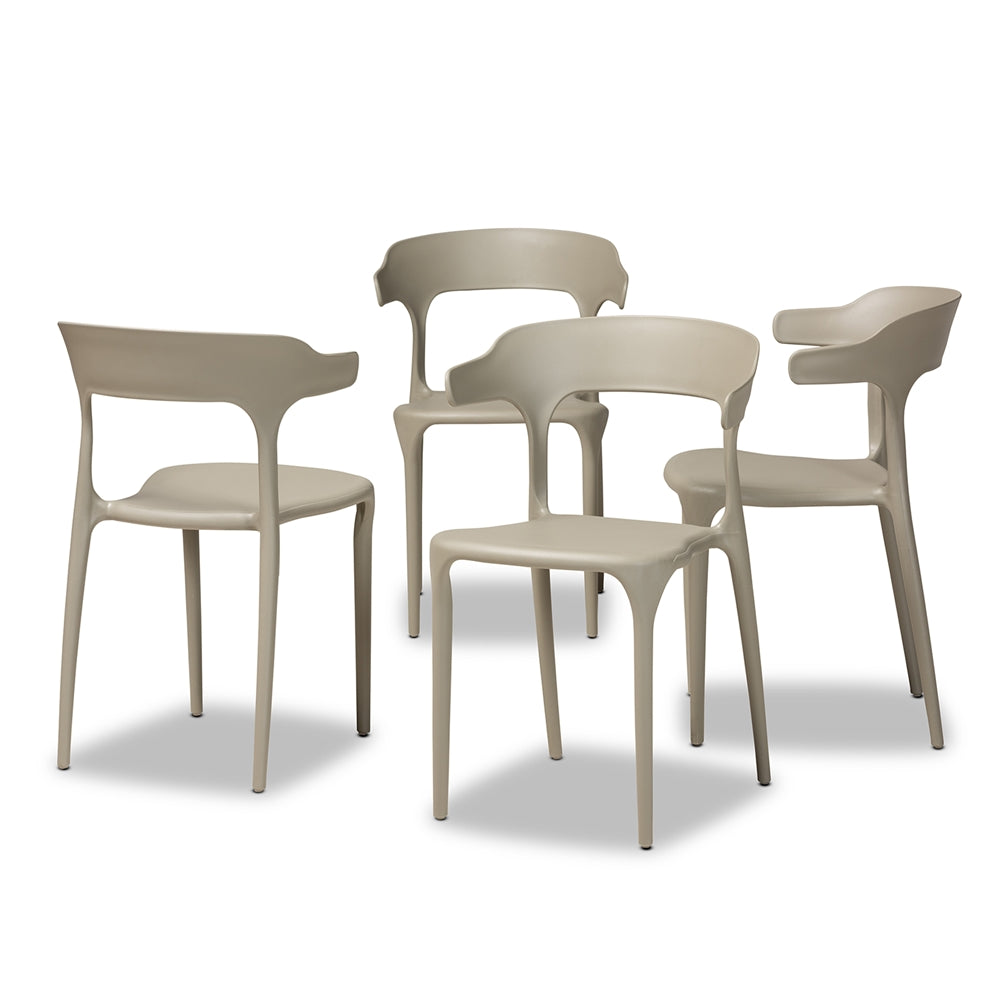 Baxton Studio Gould Modern Transtional Plastic 4-Piece Dining Chair Set