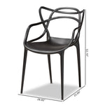 Load image into Gallery viewer, Baxton Studio Landry Modern And Contemporary Black Finished Polypropylene Plastic 4-Piece Stackable Dining Chair Set
