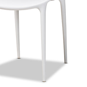 Baxton Studio Landry Modern And Contemporary White Finished Polypropylene Plastic 4-Piece Stackable Dining Chair Set