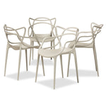 Load image into Gallery viewer, Baxton Studio Landry Modern And Contemporary Beige Finished Polypropylene Plastic 4-Piece Stackable Dining Chair Set
