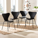 Load image into Gallery viewer, Baxton Studio Jaden Modern And Contemporary Black Plastic And Black Metal 4-Piece Dining Chair Set
