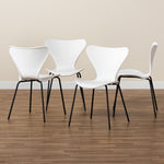 Load image into Gallery viewer, Baxton Studio Jaden Modern And Contemporary White Plastic And Black Metal 4-Piece Dining Chair Set
