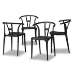 Load image into Gallery viewer, Baxton Studio Warner Modern And Contemporary Black Plastic 4-Piece Dining Chair Set
