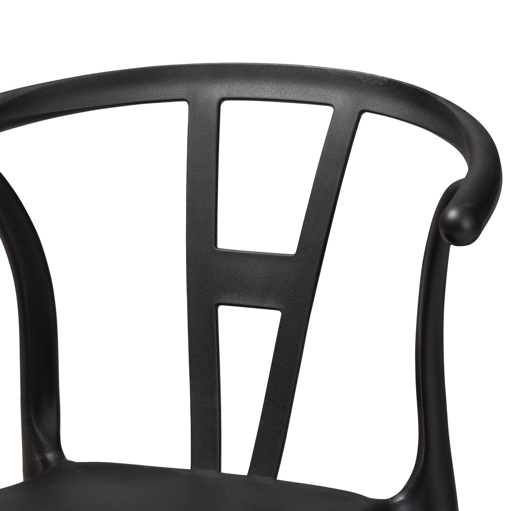 Baxton Studio Warner Modern And Contemporary Black Plastic 4-Piece Dining Chair Set