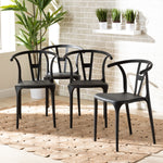 Load image into Gallery viewer, Baxton Studio Warner Modern And Contemporary Black Plastic 4-Piece Dining Chair Set
