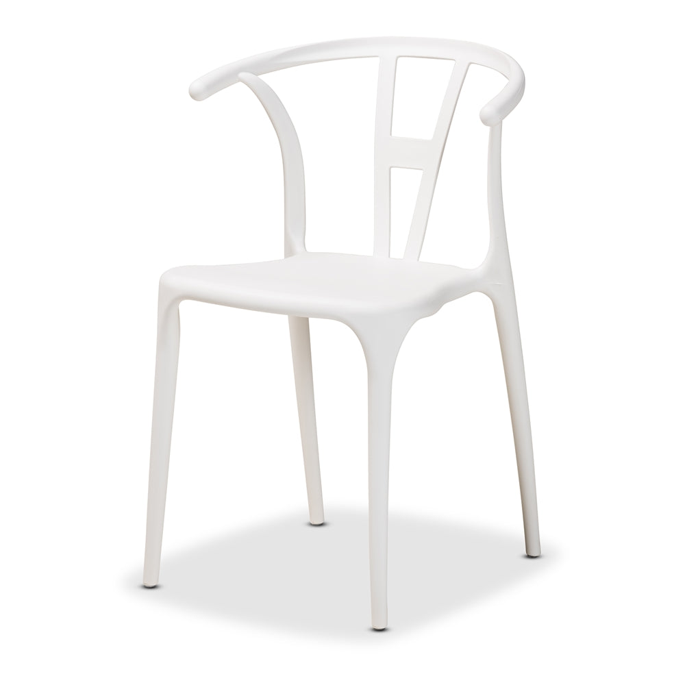 Baxton Studio Warner Modern And Contemporary White Plastic 4-Piece Dining Chair Set