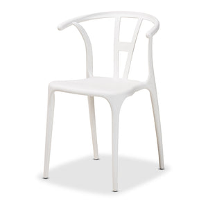 Baxton Studio Warner Modern And Contemporary White Plastic 4-Piece Dining Chair Set