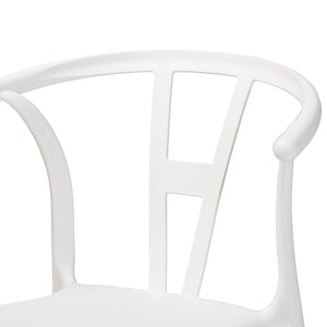 Baxton Studio Warner Modern And Contemporary White Plastic 4-Piece Dining Chair Set