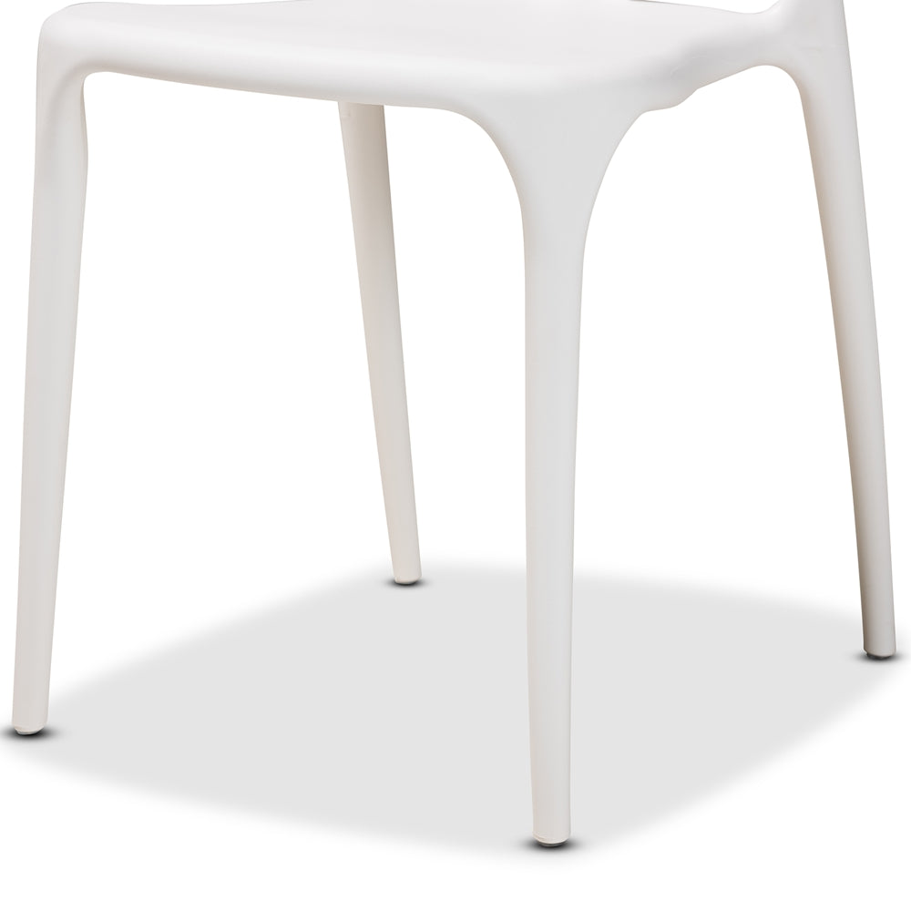 Baxton Studio Warner Modern And Contemporary White Plastic 4-Piece Dining Chair Set