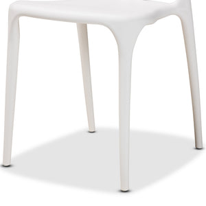 Baxton Studio Warner Modern And Contemporary White Plastic 4-Piece Dining Chair Set