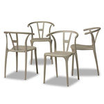 Load image into Gallery viewer, Baxton Studio Warner Modern And Contemporary Beige Plastic 4-Piece Dining Chair Set
