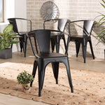 Load image into Gallery viewer, Baxton Studio Ryland Modern Industrial Black Finished Metal 4-Piece Dining Chair Set
