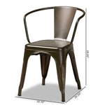 Load image into Gallery viewer, Baxton Studio Ryland Modern Industrial Brown Finished Metal 4-Piece Dining Chair Set
